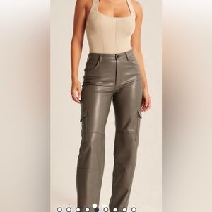 Abercrombie and Fitch “The 90s Relaxed Jean High Rise” leather cargo pants